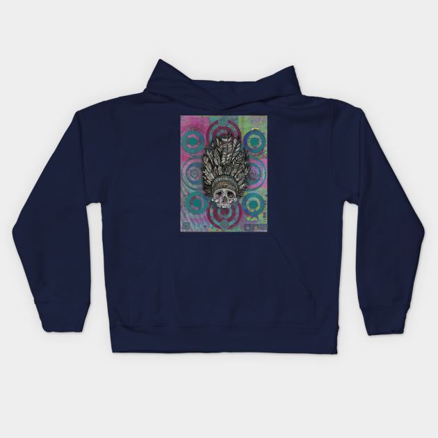 Native Skull Kids Hoodie by Raybomusic01